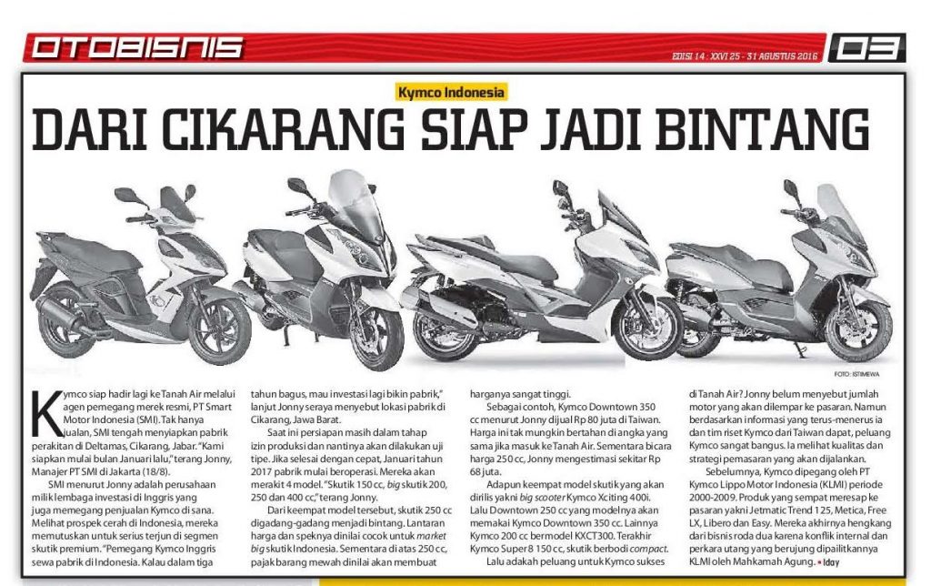 4 skutik kymco yang akan masuk indonesia