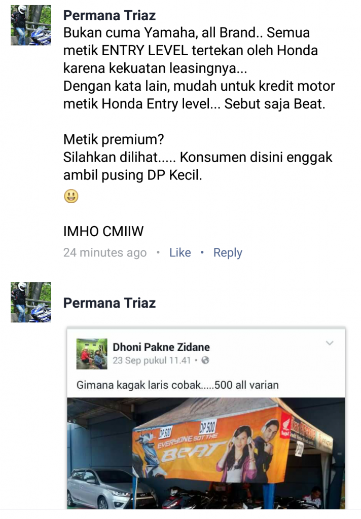 DP nol motor honda