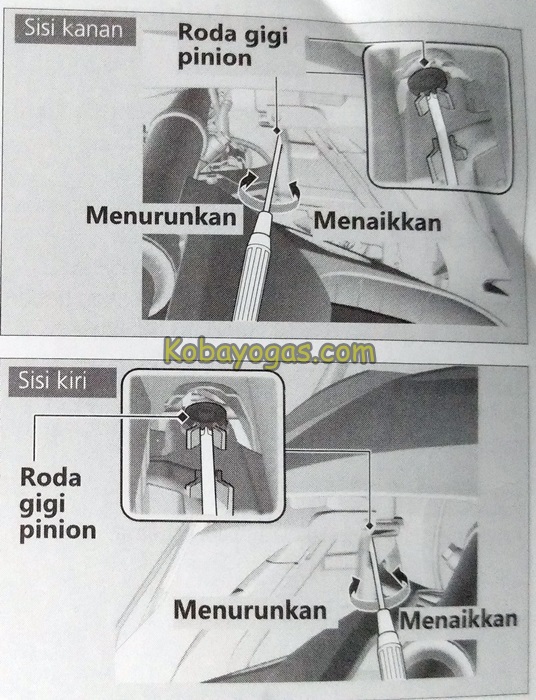cara mengatur sorot lampu depan Honda CBR250RR