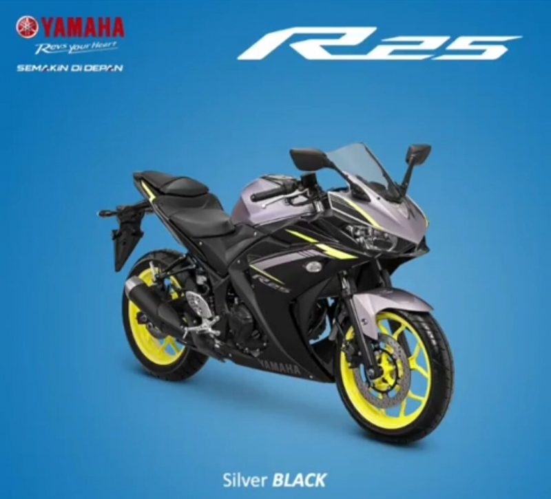 yamaha r25 facelift 2017 silver black
