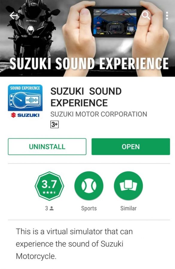 aplikasi game motor suzuki sound experience