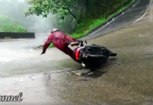 Pengendara Motor Terpelanting Akibat Terlalu Kencang Di Tikungan Sitinjau Lauik