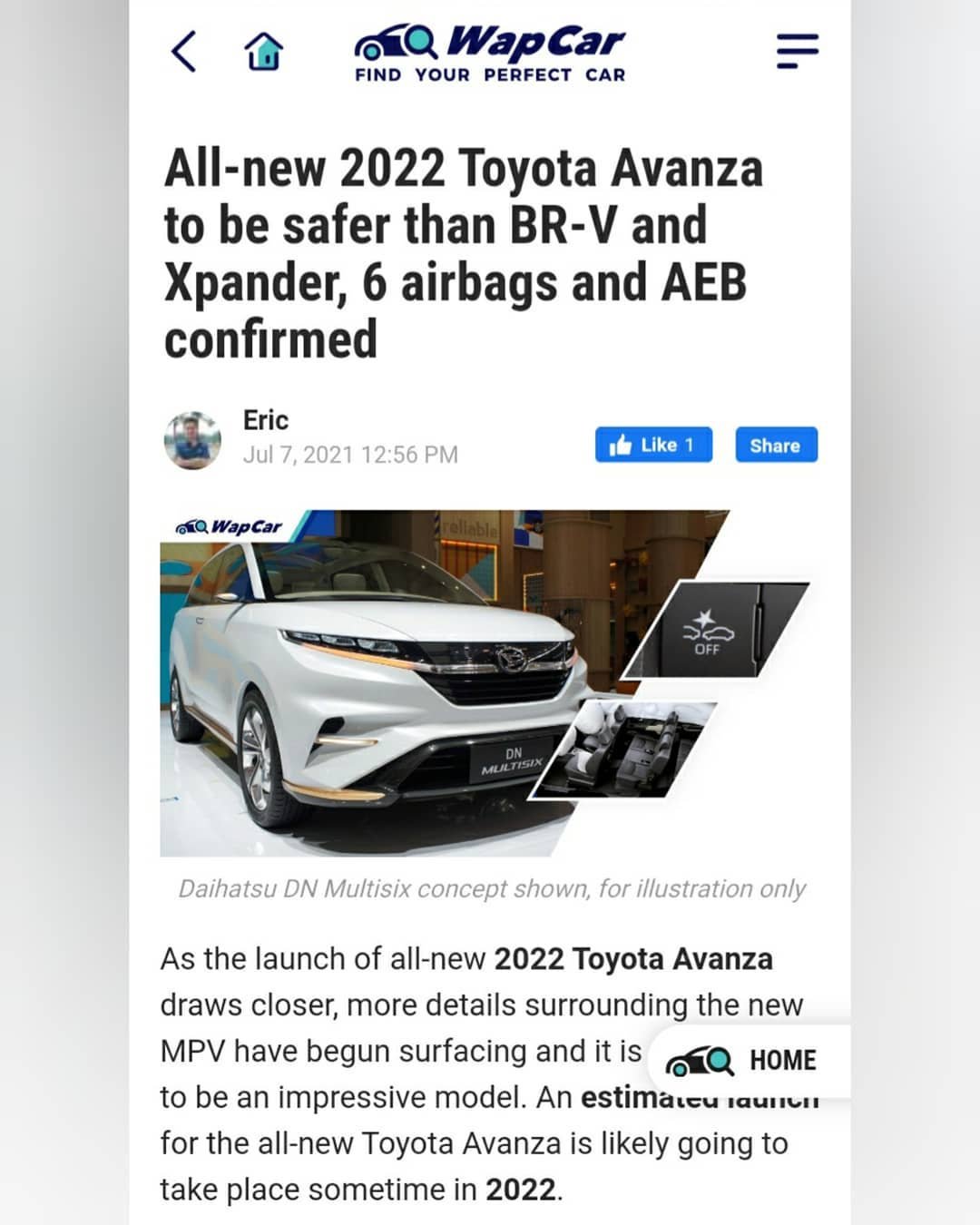 foto ilustasi Toyota Avanza FWD terbaru